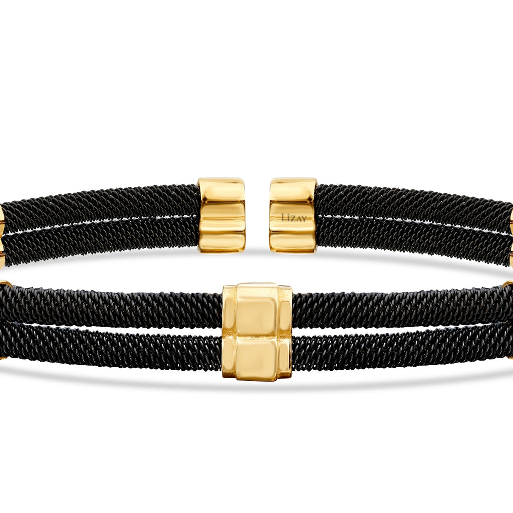 Gold Square Detailed Men's Bracelet