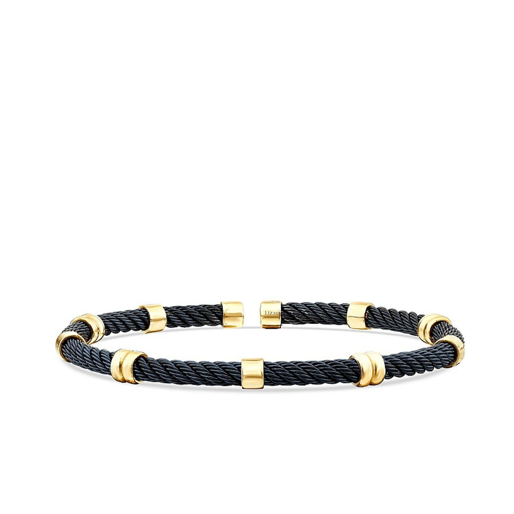 Gold Round Detailed Men's Bracelet