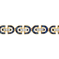 Gold Navy Enamel Stone Trend Bracelet