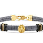 Gold Lion Figurine Men's Bracelet