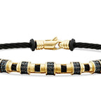 Gold Onyx Black Stone Men's Bracelet