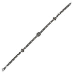 Gold Lion Motif Black Men's Bracelet
