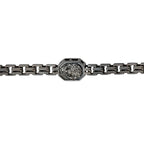 Gold Lion Motif Black Men's Bracelet