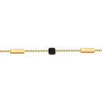 Gold Black Square Detailed Men's Bracelet