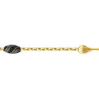Gold Black Spinel Stone Men's Bracelet