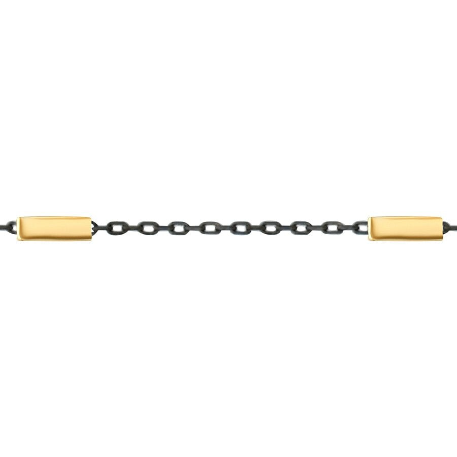 Gold Rectangular Plate Detail Men's Bracelet