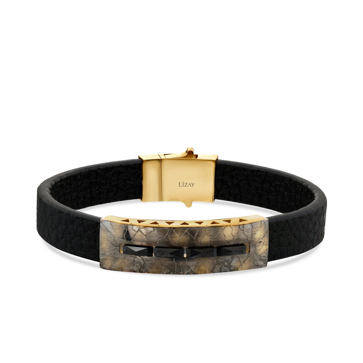 Gold Distressed Look Men's Bracelet