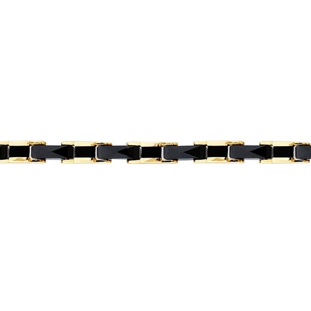 Gold Onyx Black Men's Bracelet