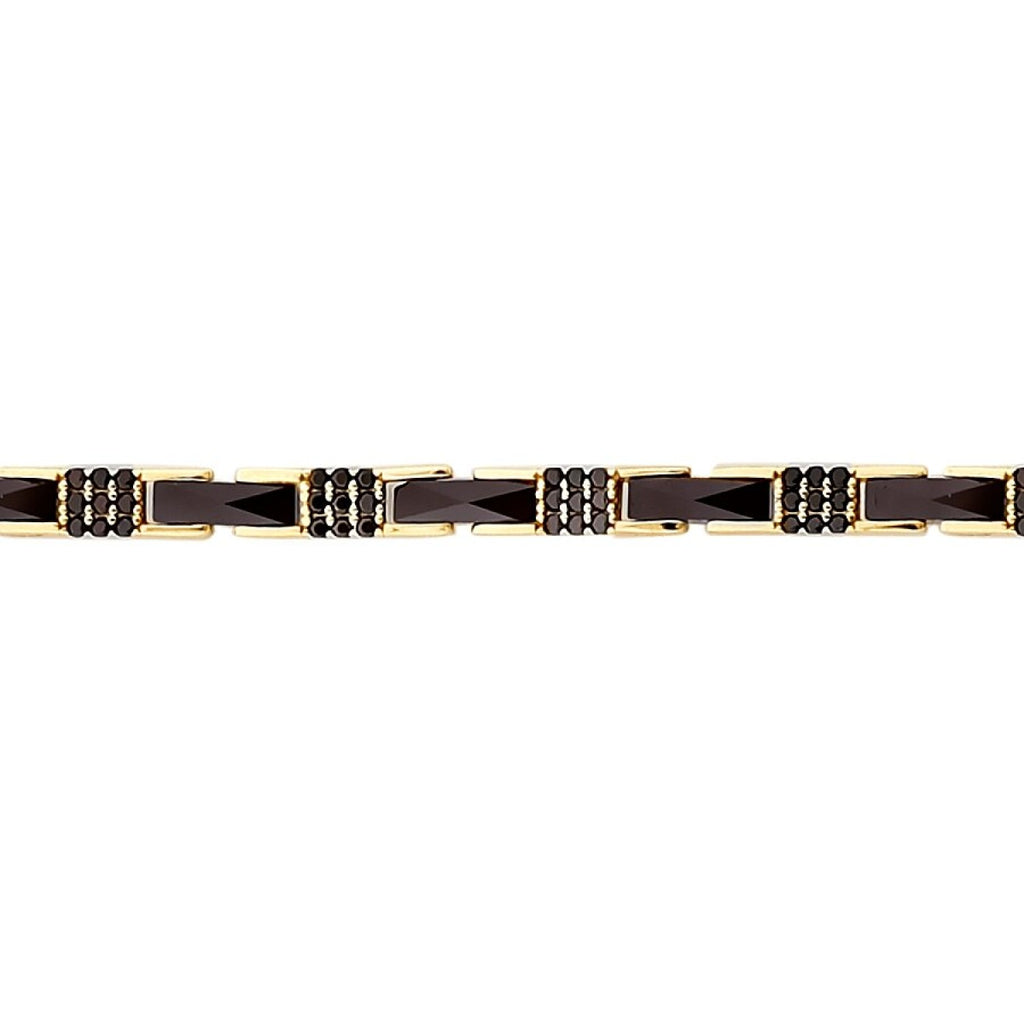 Gold Onyx Black Men's Bracelet