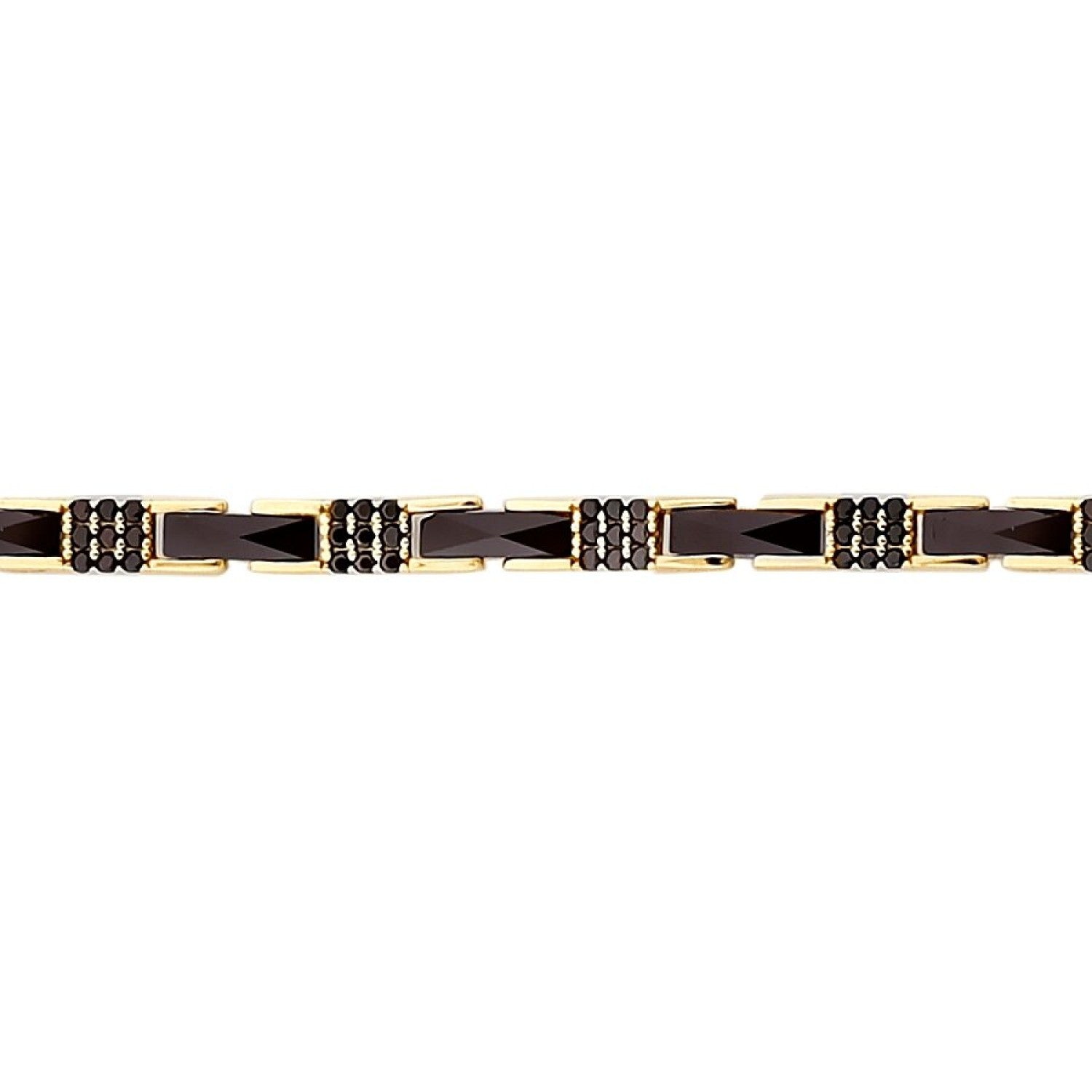 Gold Onyx Black Men's Bracelet