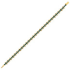 Gold Green Enamel Men's Bracelet