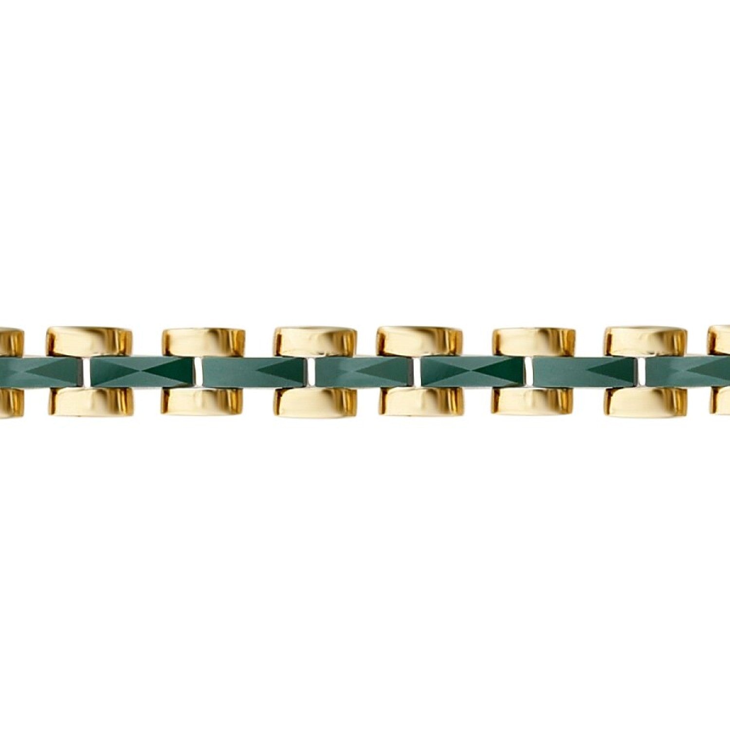 Gold Green Enamel Men's Bracelet
