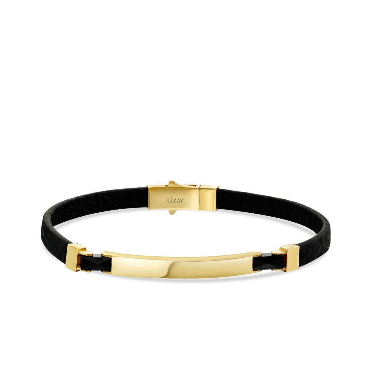 Gold Onyx Stone Men's Bracelet