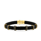 Gold Black Stone Detail Men's Bracelet