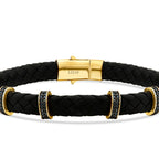 Gold Black Stone Detail Men's Bracelet