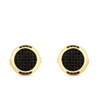 Gold Black Round Stone Cufflink