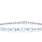 1.99 Carat Diamond Aquamarine Pear Bracelet