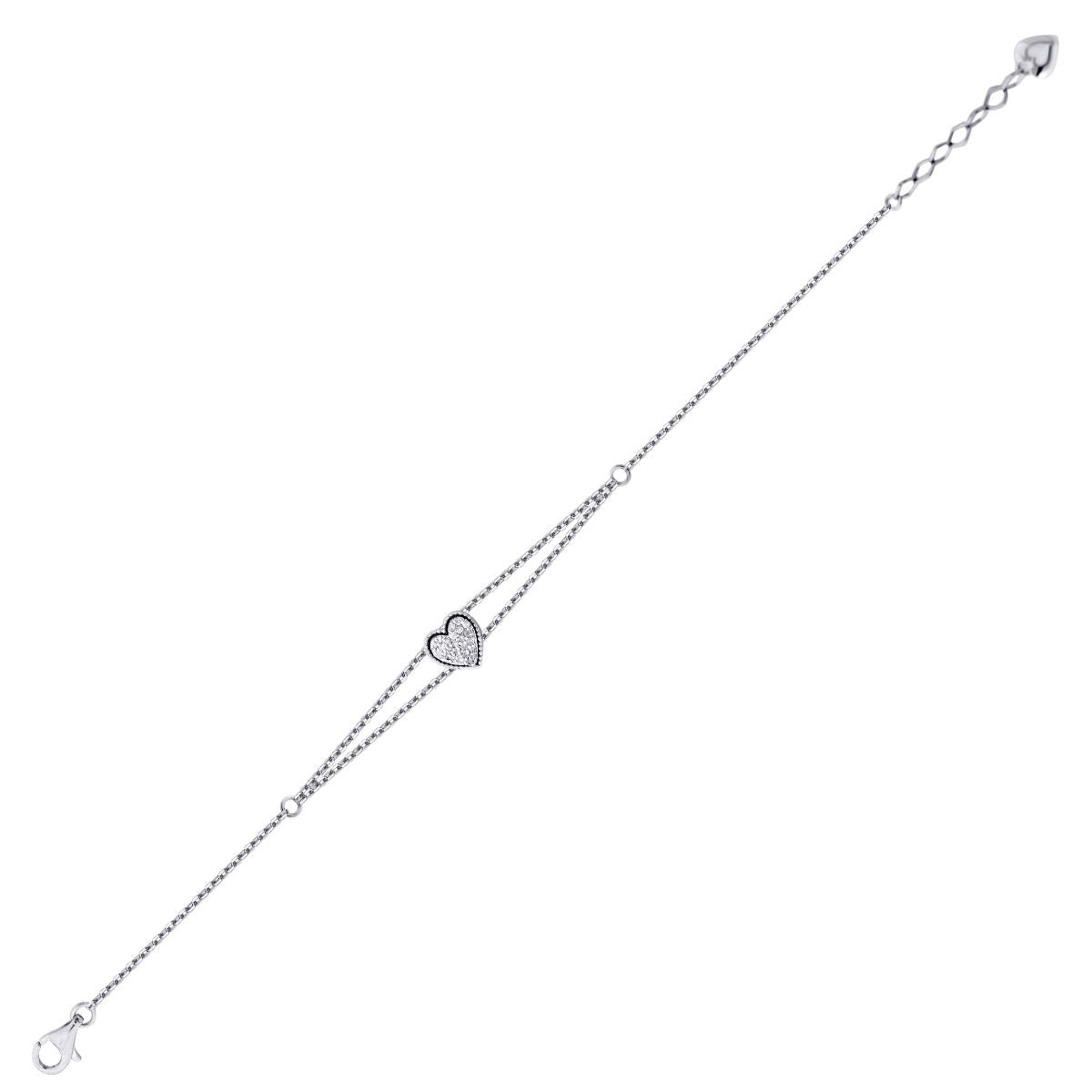 0.09 Carat Diamond Heart Bracelet