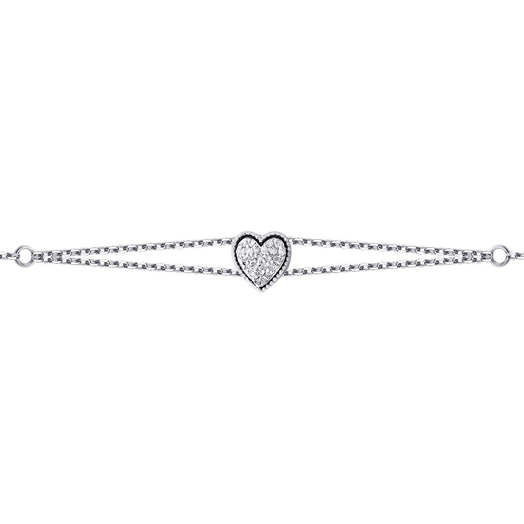 0.09 Carat Diamond Heart Bracelet