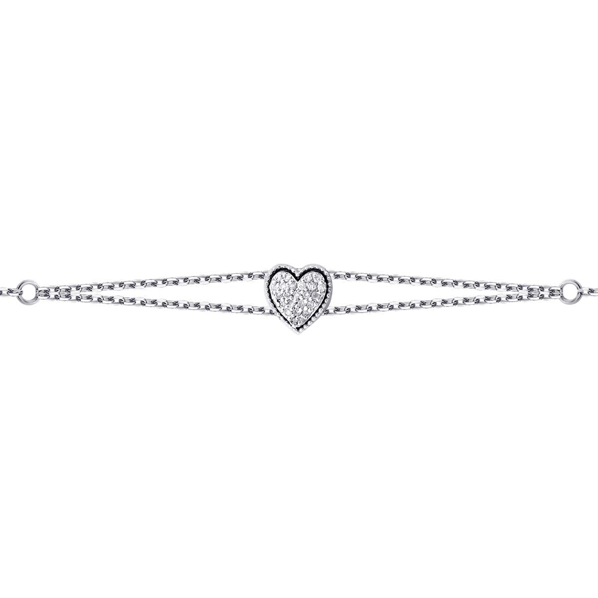 0.09 Carat Diamond Heart Bracelet