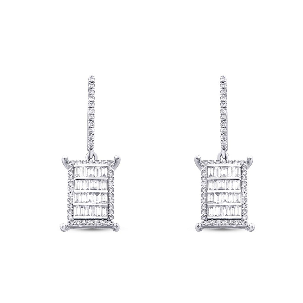 0.90 Carat Diamond Baguette Earrings