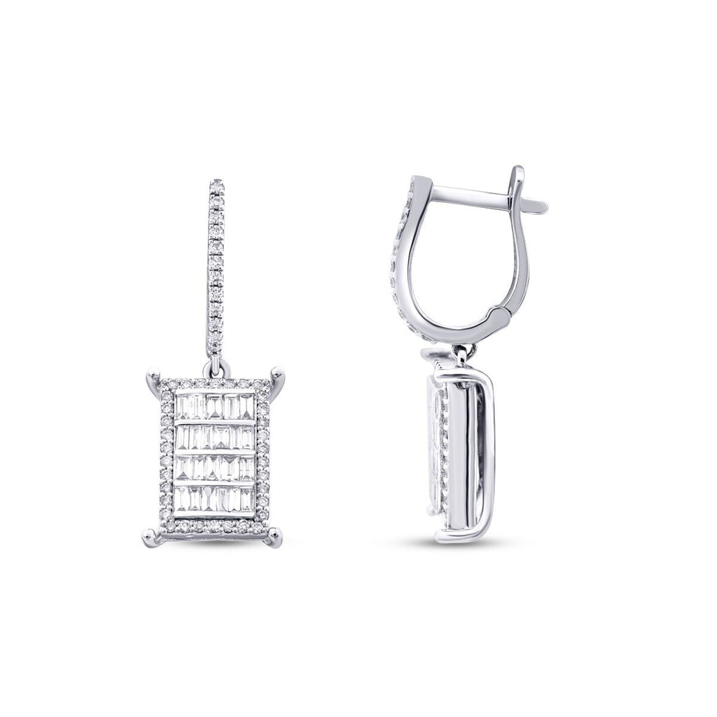 0.90 Carat Diamond Baguette Earrings
