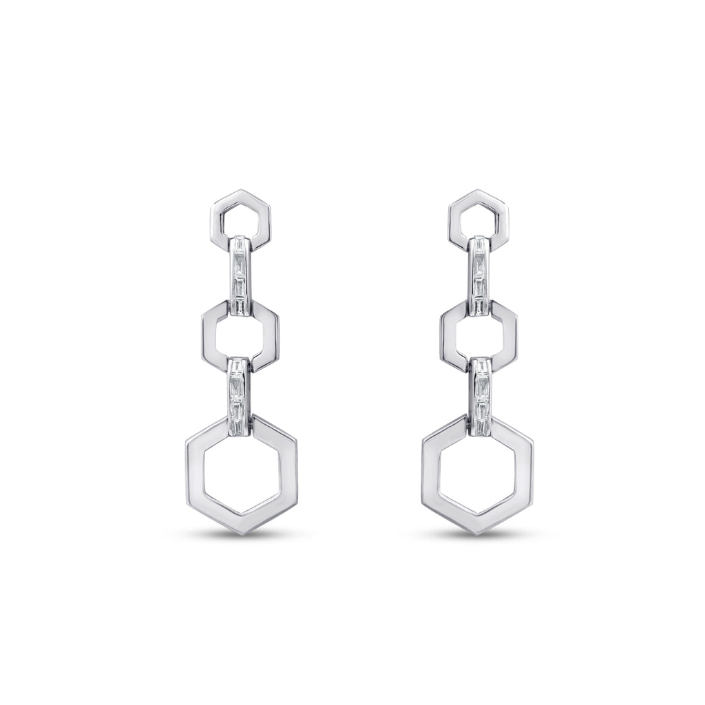 0.29 Carat Diamond Baguette Earrings