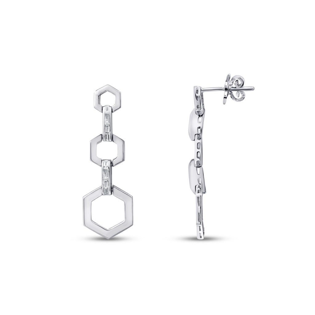0.29 Carat Diamond Baguette Earrings