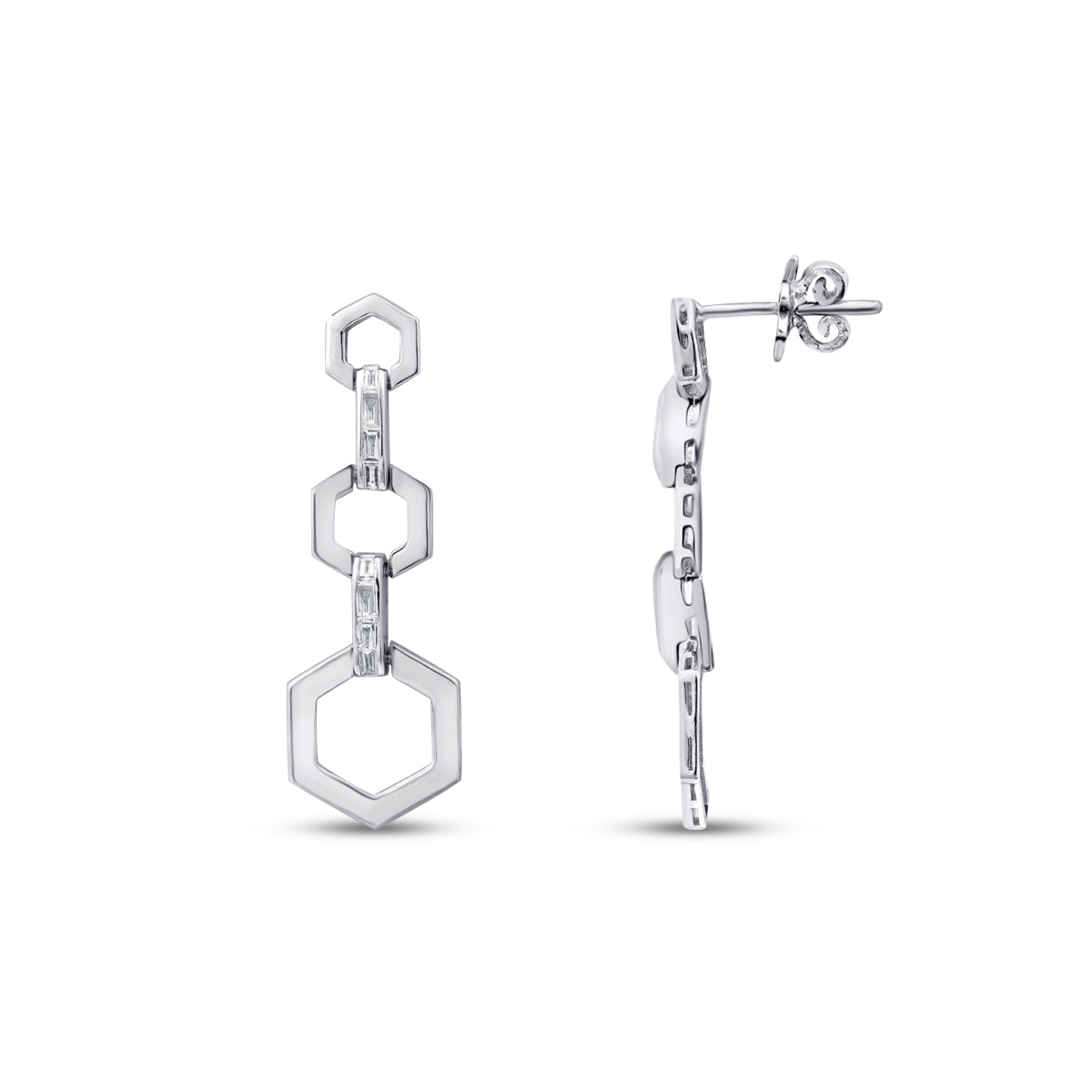 0.29 Carat Diamond Baguette Earrings