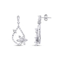 0.80 Carat Diamond Baguette Flower Earrings