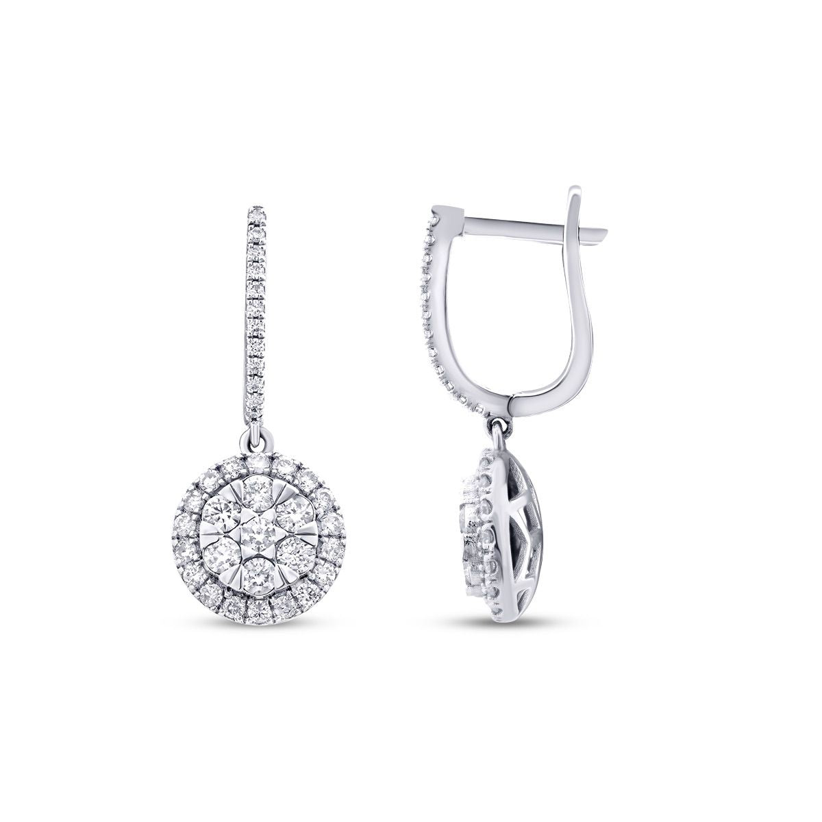 1.31 Carat Diamond Round Earrings