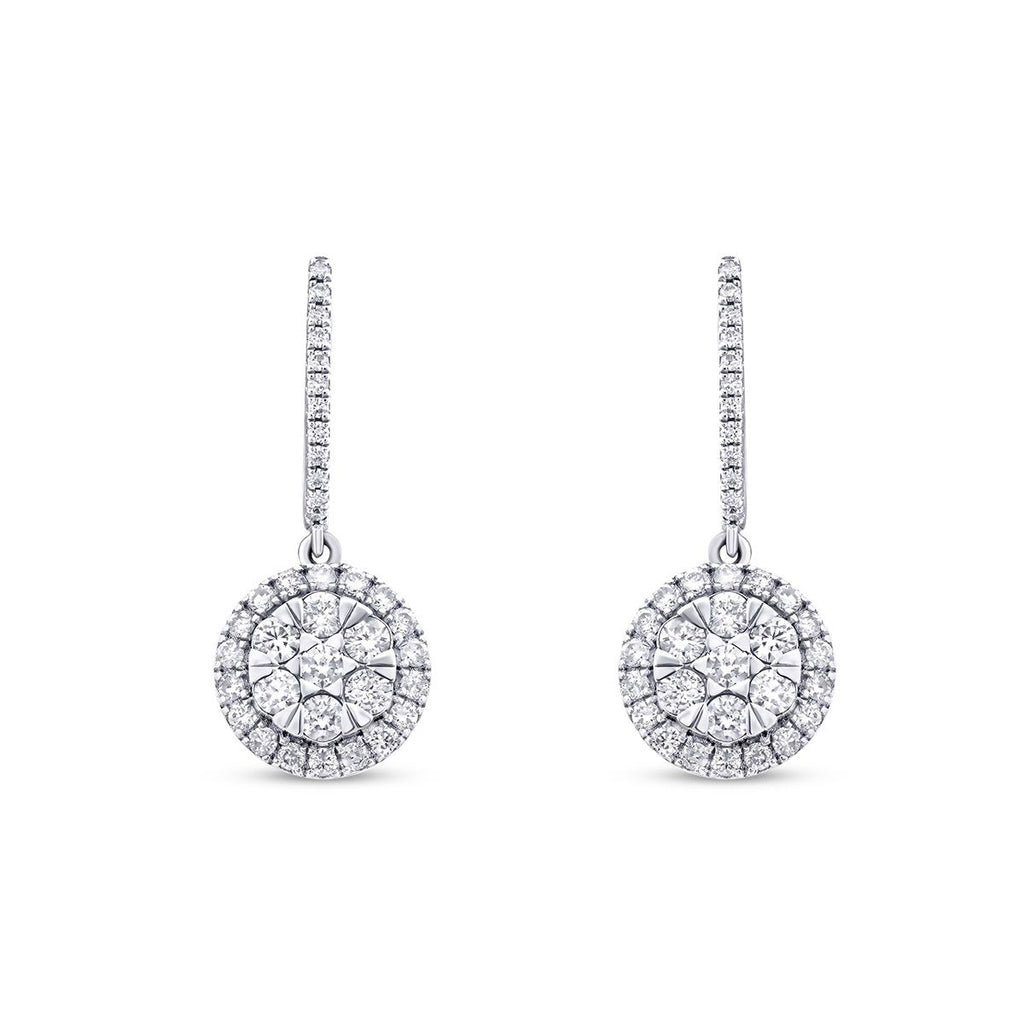 1.31 Carat Diamond Round Earrings