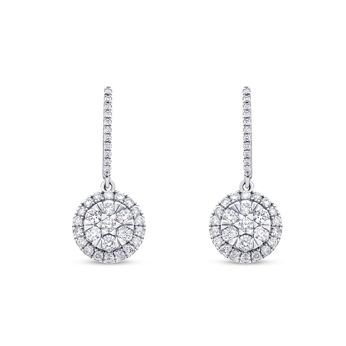 1.31 Carat Diamond Round Earrings