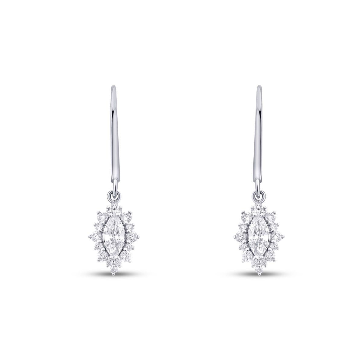 0.88 Carat Diamond Marquise Earrings