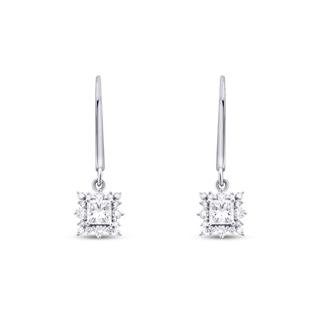 0.82 Carat Diamond Princess Earrings