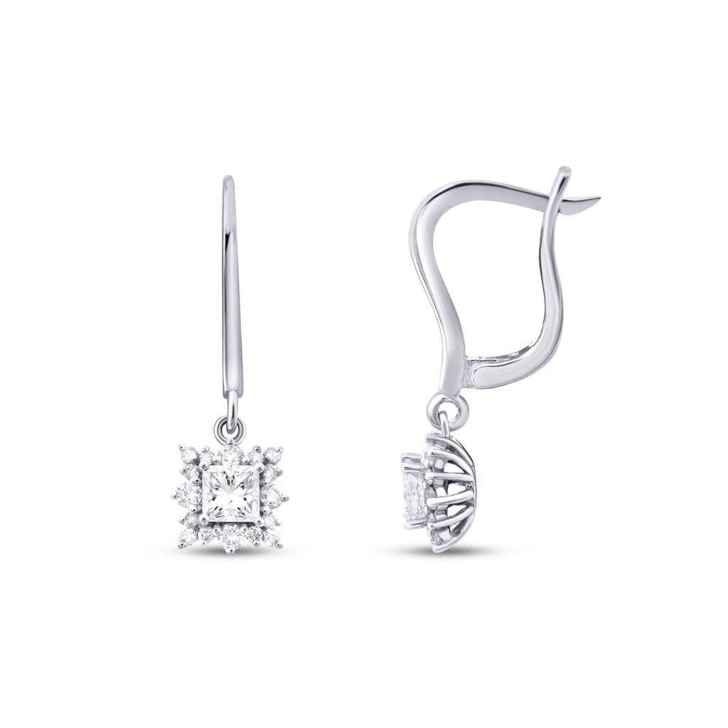 0.82 Carat Diamond Princess Earrings