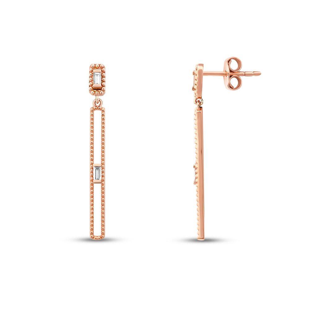 0.16 Carat Diamond Stone Long Earring