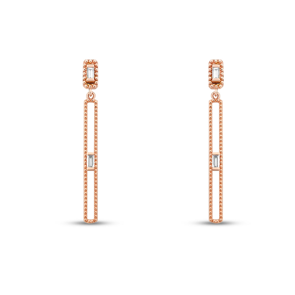 0.16 Carat Diamond Stone Long Earring