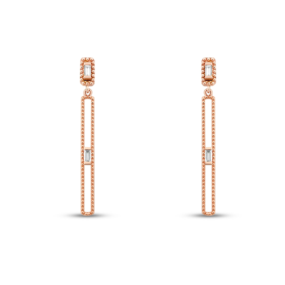 0.16 Carat Diamond Stone Long Earring