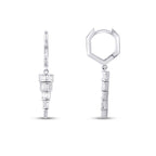 0.83 Carat Diamond Baguette Stone Dangle Earring