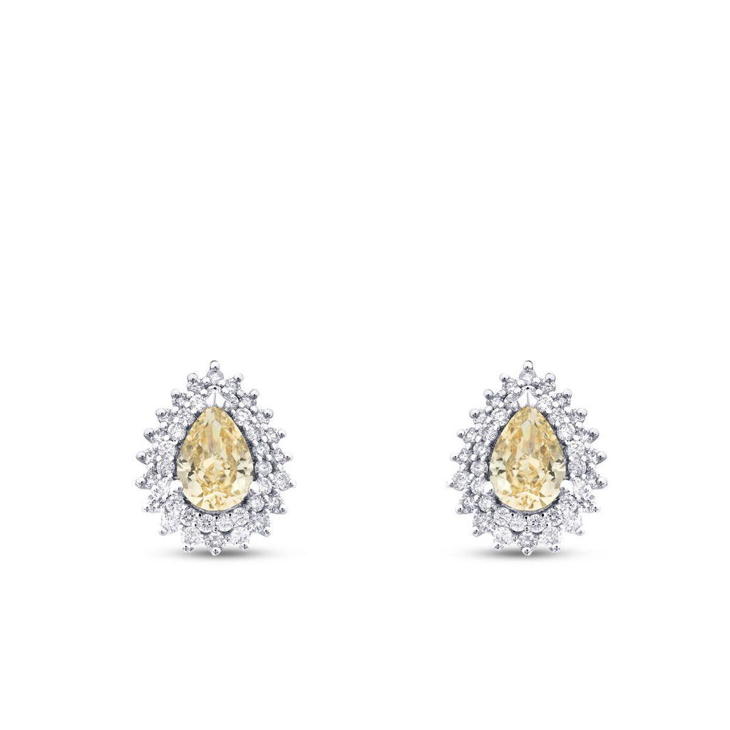 3.64 Carat Diamond Fancy Pear Earrings