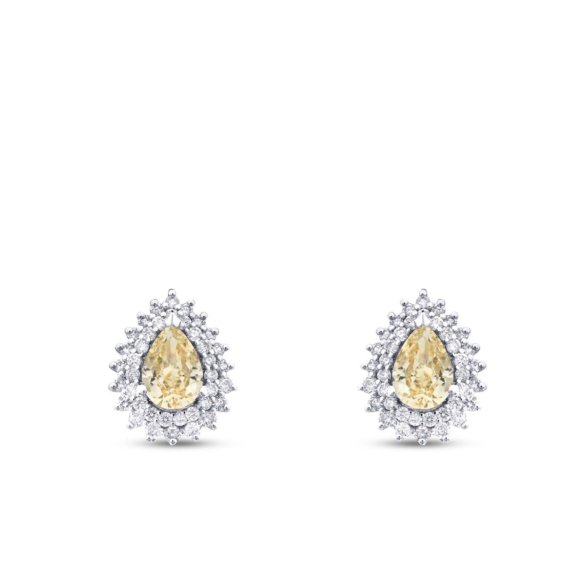 3.64 Carat Diamond Fancy Pear Earrings