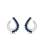 1.56 Carat Diamond Marquise Sapphire Trend Earrings