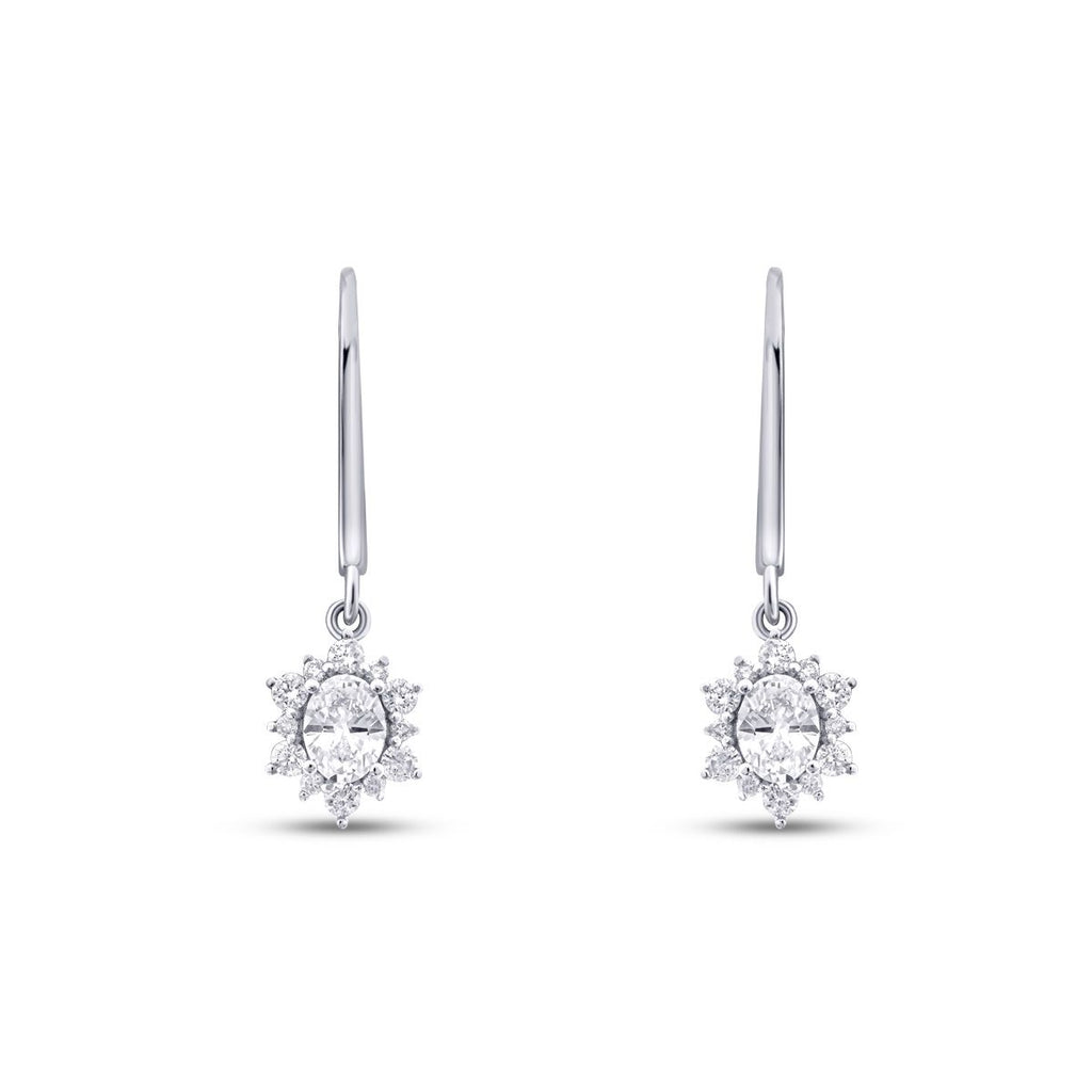 0.85 Carat Diamond Oval Earrings