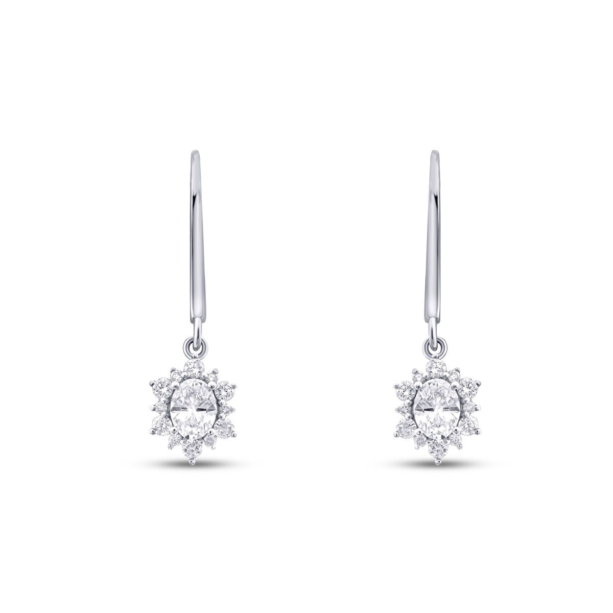 0.85 Carat Diamond Oval Earrings