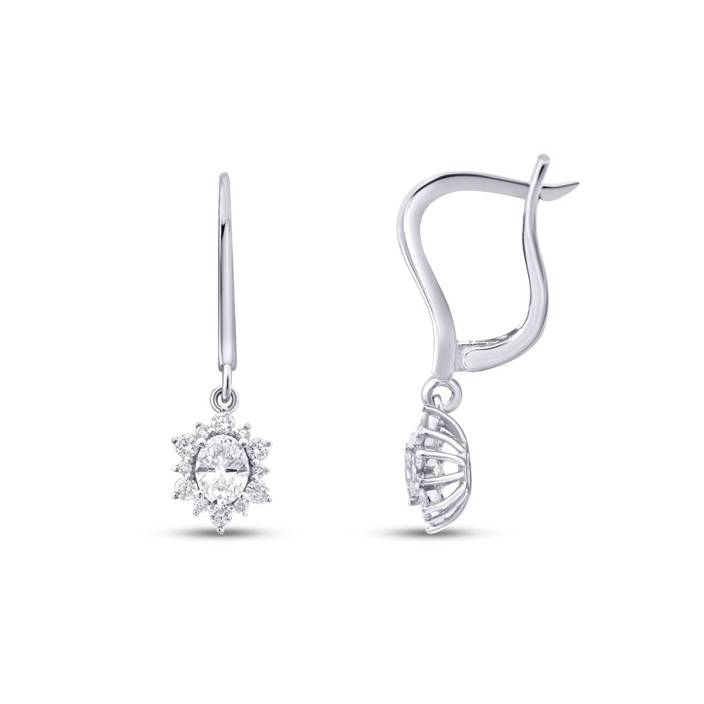 0.85 Carat Diamond Oval Earrings