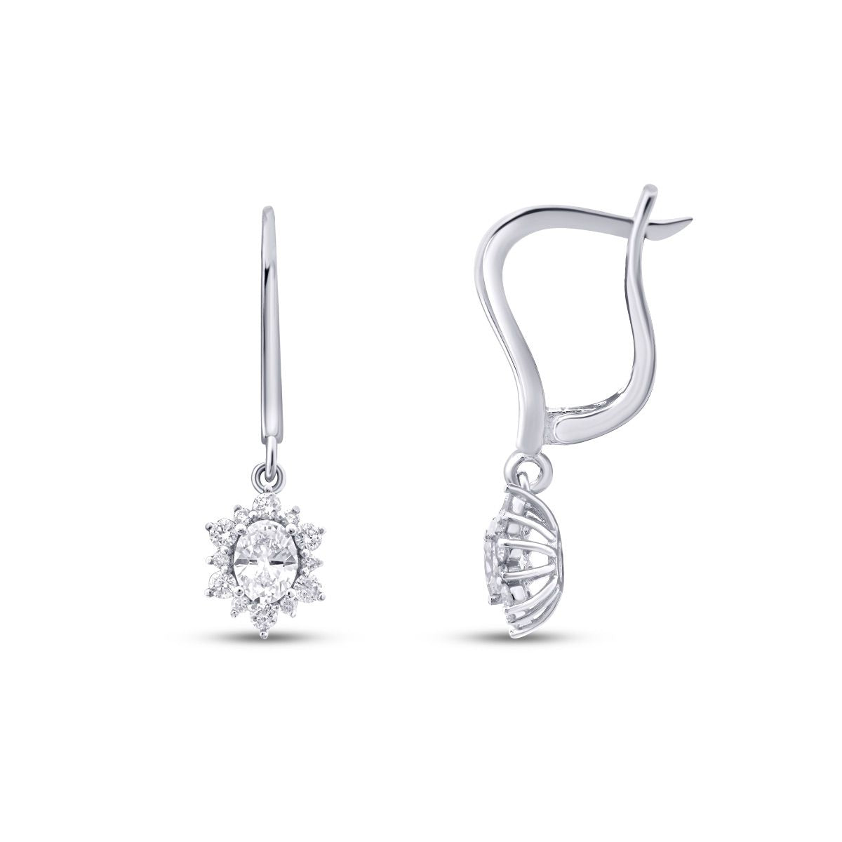 0.85 Carat Diamond Oval Earrings