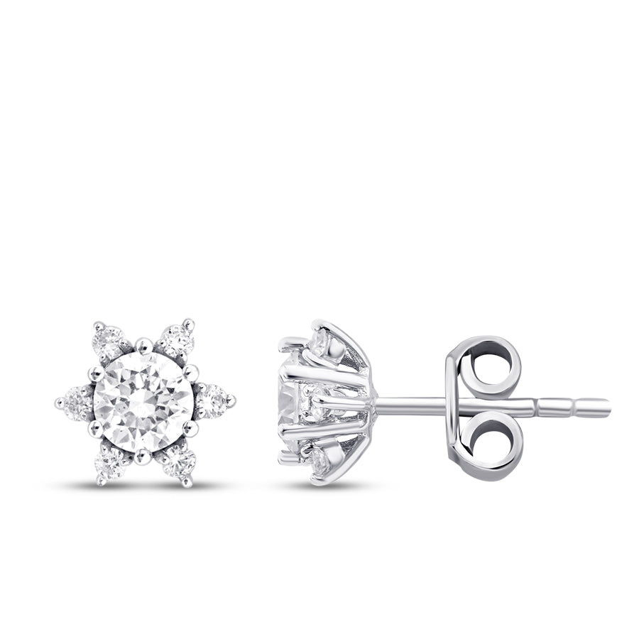 0.57 Carat Diamond Solitaire Earrings