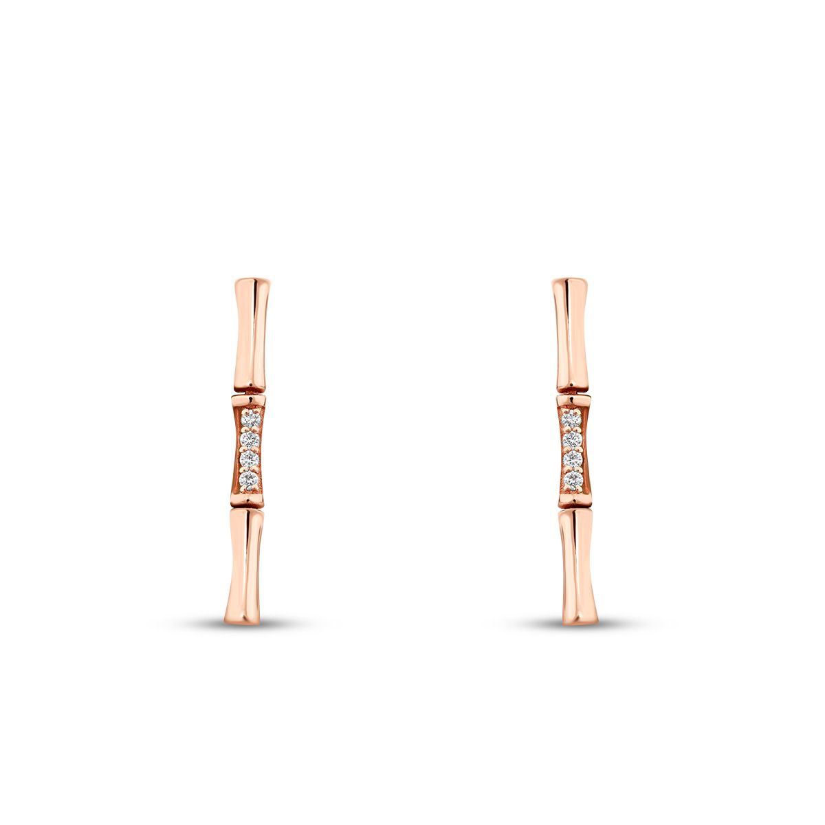 0.07 Carat Diamond Long Stone Earring