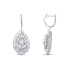 3.72 Carat Diamond Baguette Stone Pear Earring